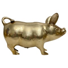 English Brass Piggy Bank