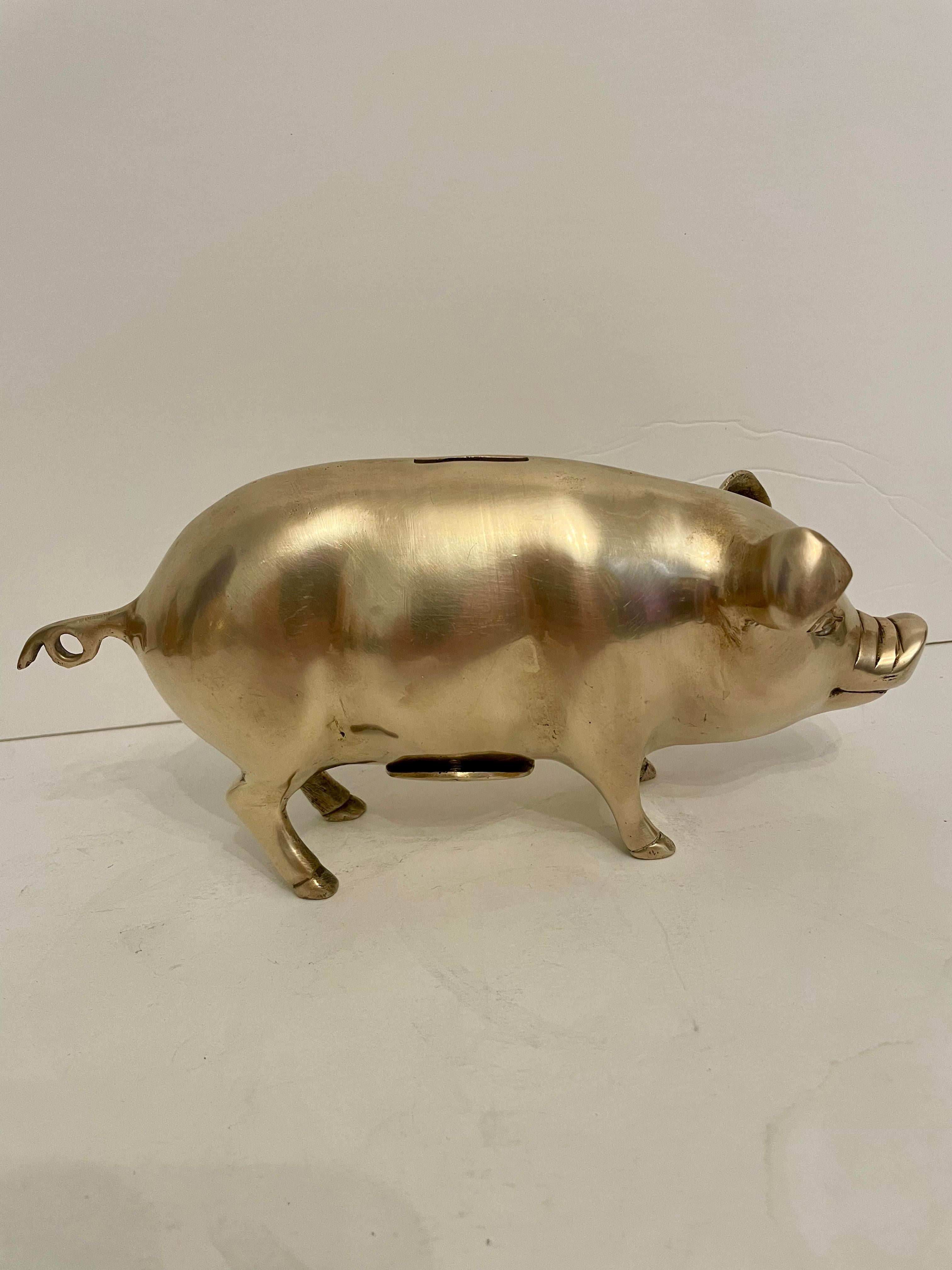 Cast English Brass Piggy Bank