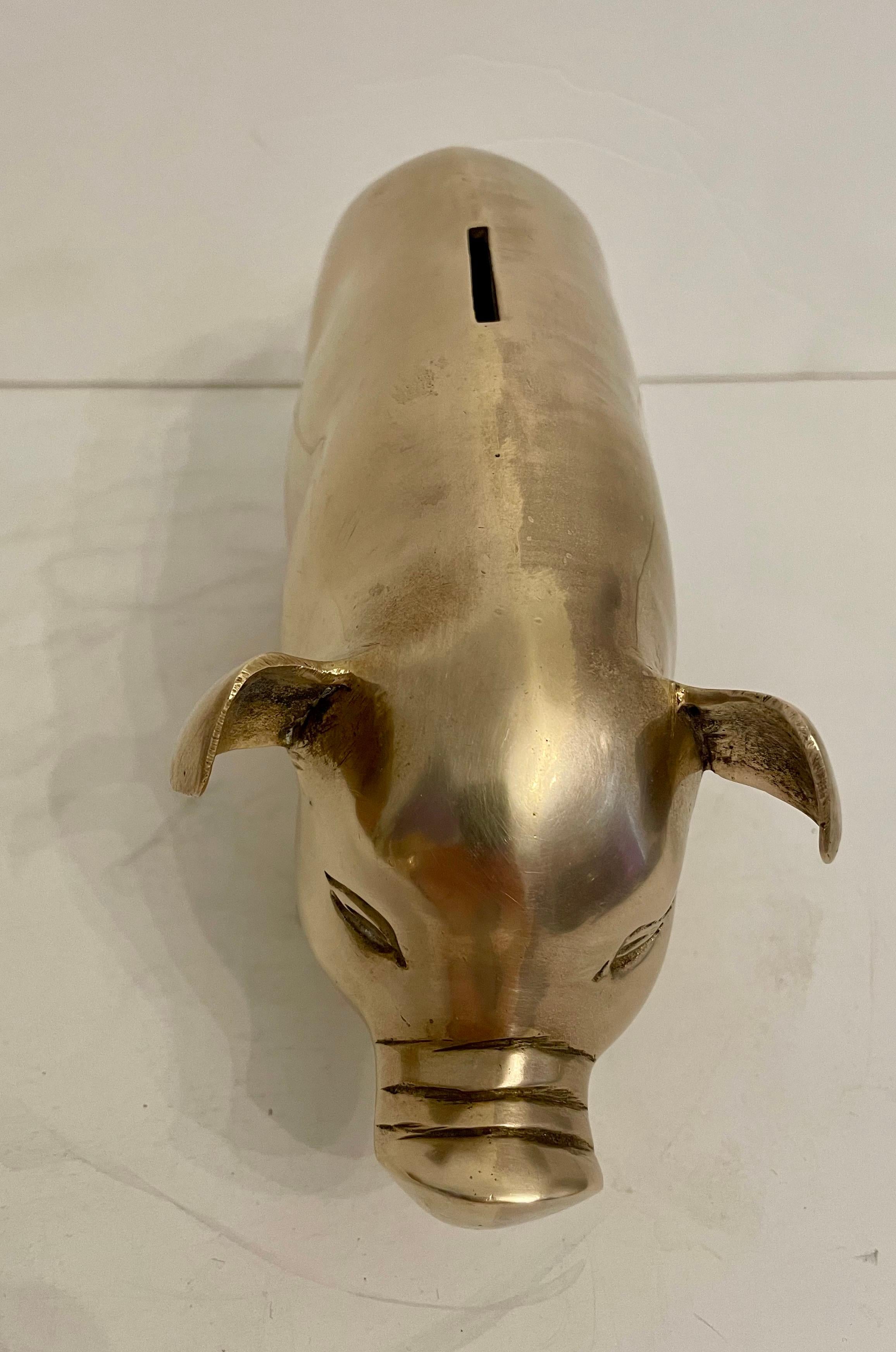 20th Century English Brass Piggy Bank