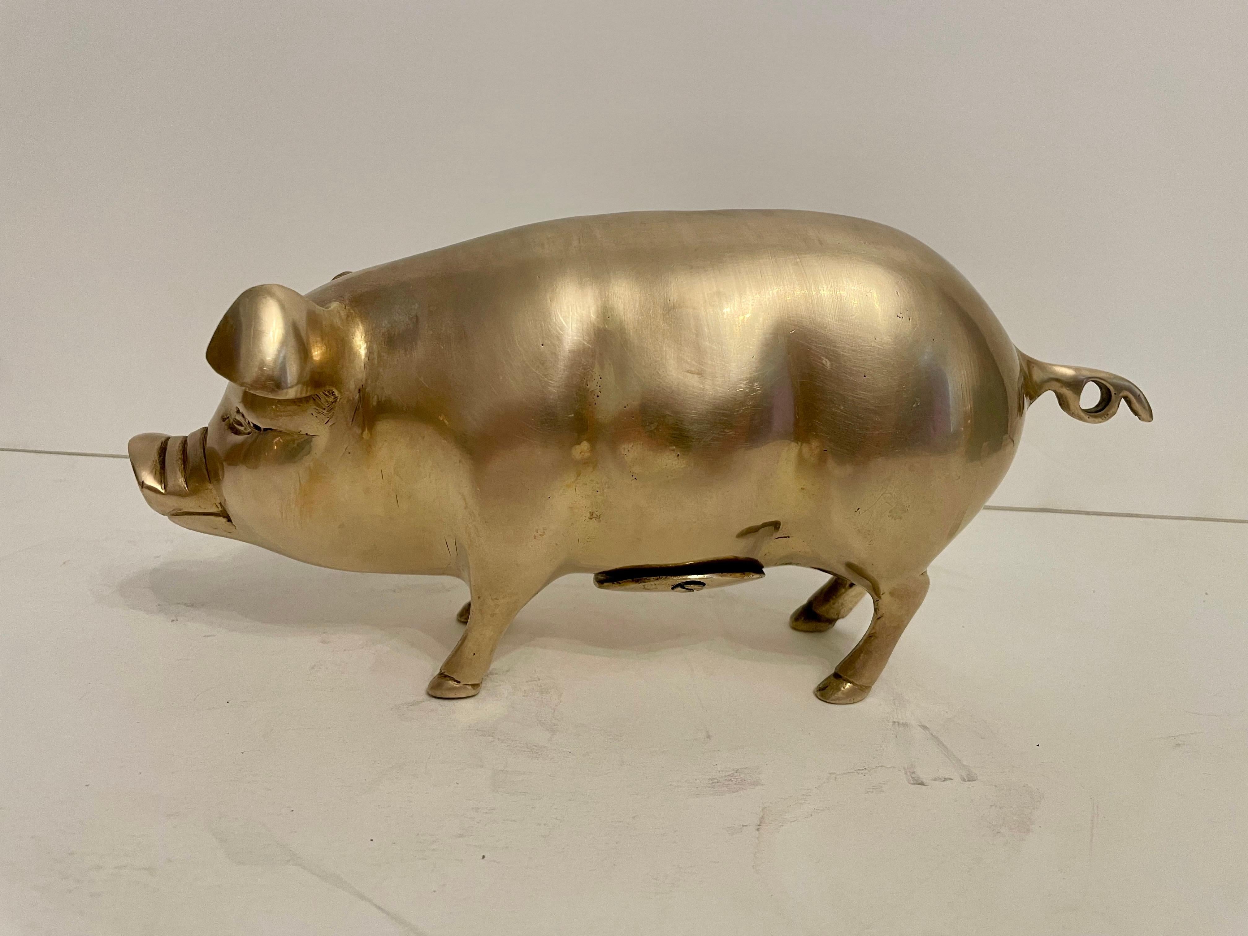 English Brass Piggy Bank 2