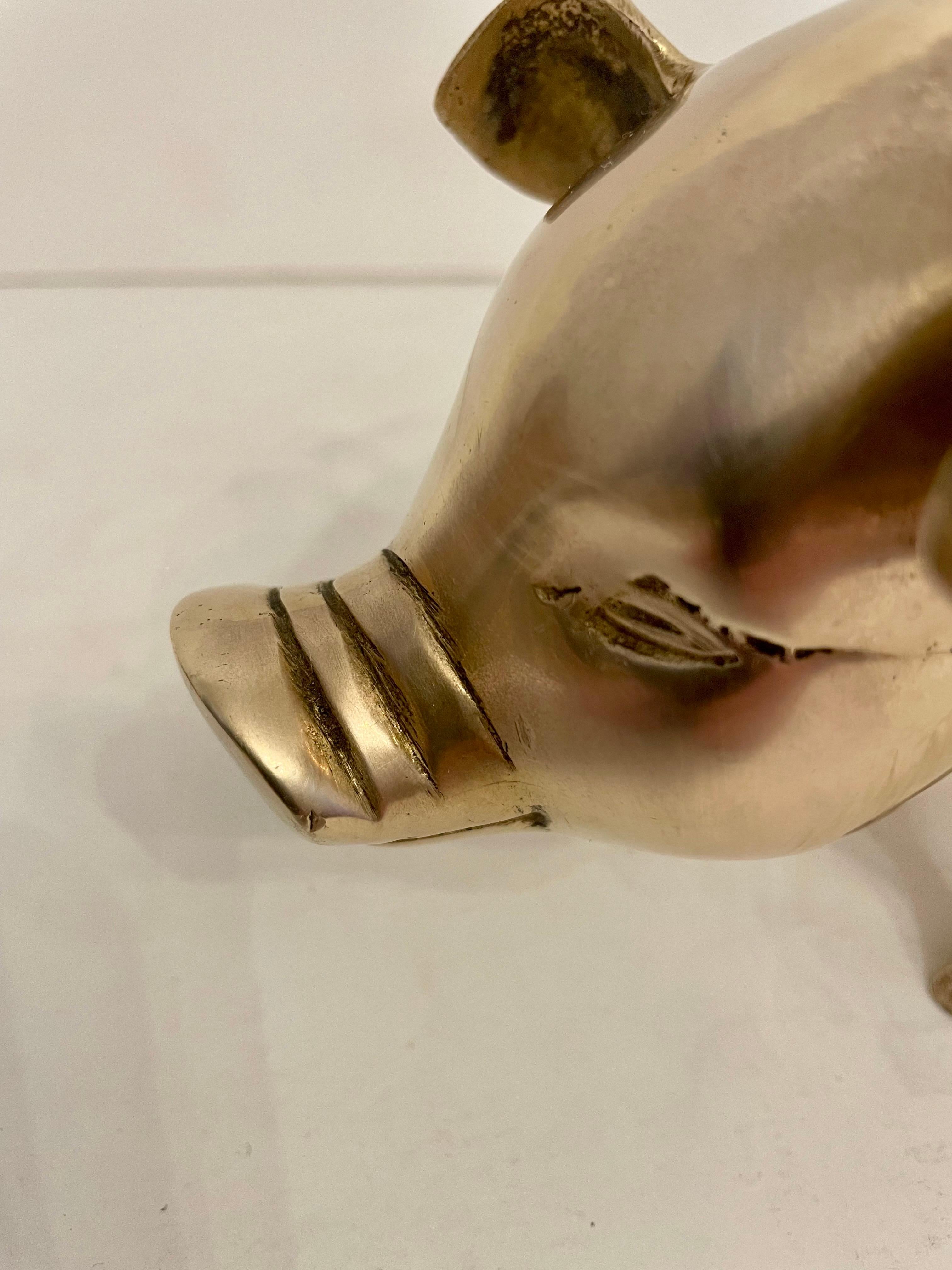 English Brass Piggy Bank 4