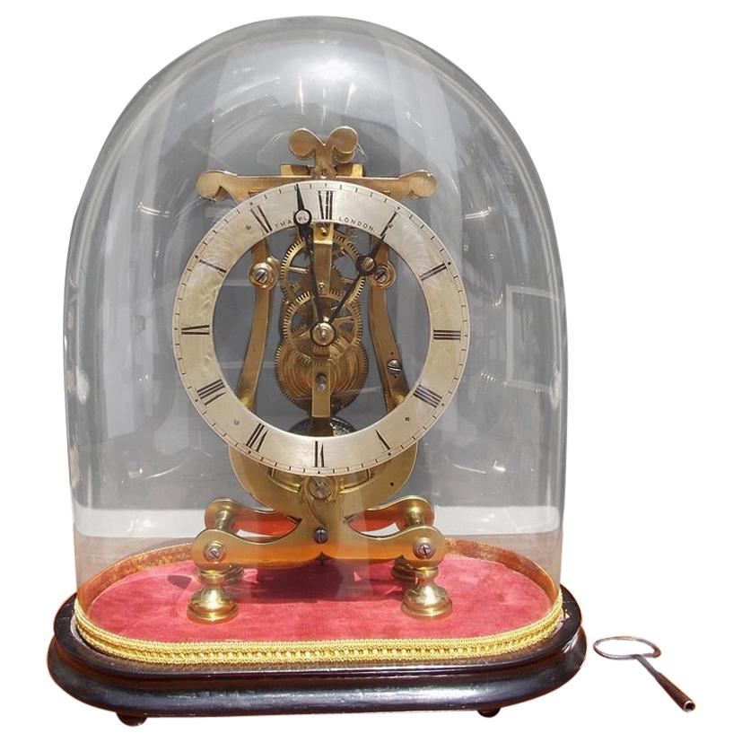 sirene ademen aanpassen English Brass and Polished Steel Skeleton Clock Under Glass Dome T. Mapple  C 1850 For Sale at 1stDibs