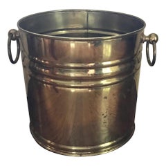 Vintage English Brass Ring-Handled Cachepot/Wastebasket 