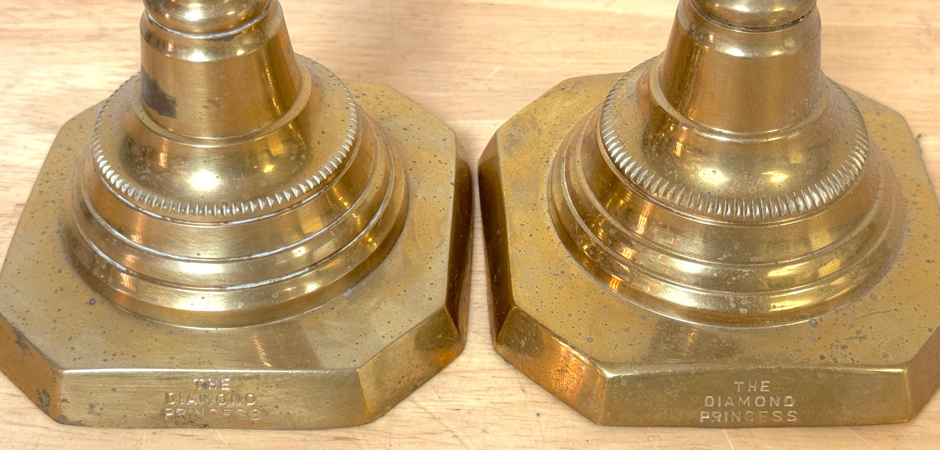 English Brass “Royal Family” Diamond Candlesticks – Complete Set of Four Pairs im Angebot 6