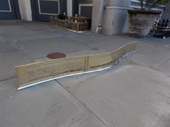 Brass Serpentine Engraved and Pierced Galley Fire Place Fender, Circa 1770