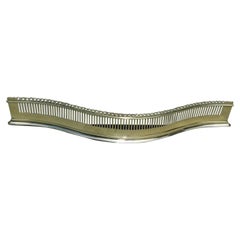 English Brass Serpentine Pierced Gallery Molded Edge Fire Place Fender, C. 1790