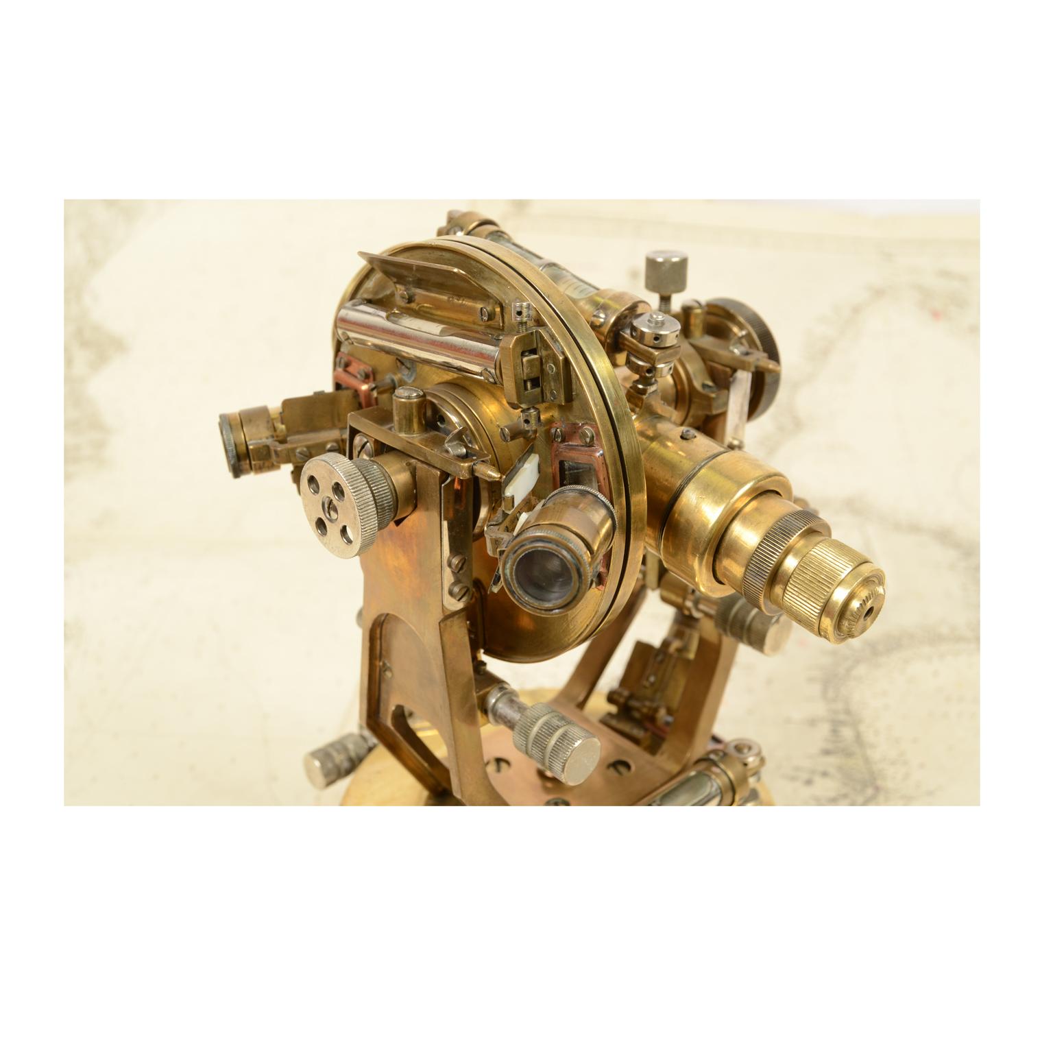 1900s English Antique Brass Tacheometer, surveying instrument 2