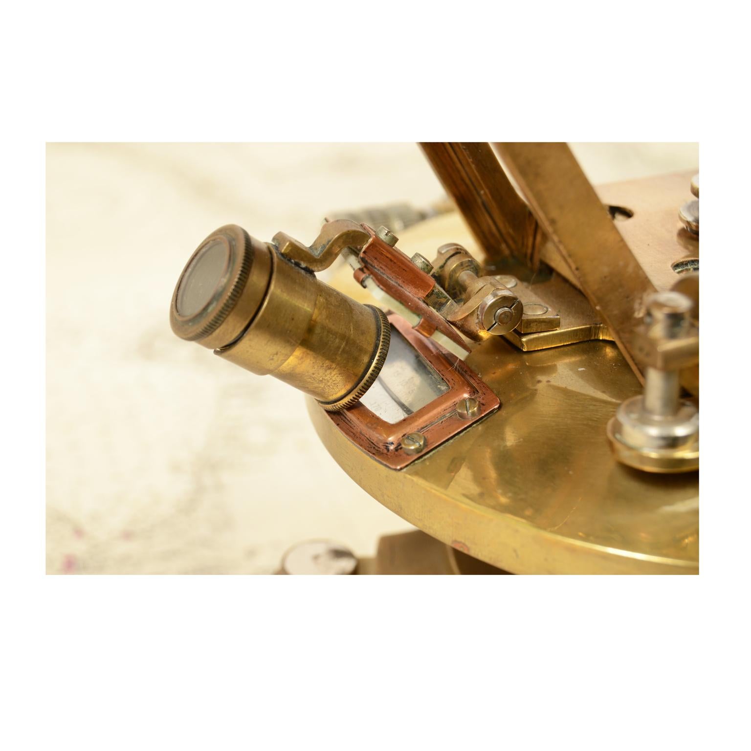 1900s English Antique Brass Tacheometer, surveying instrument 5