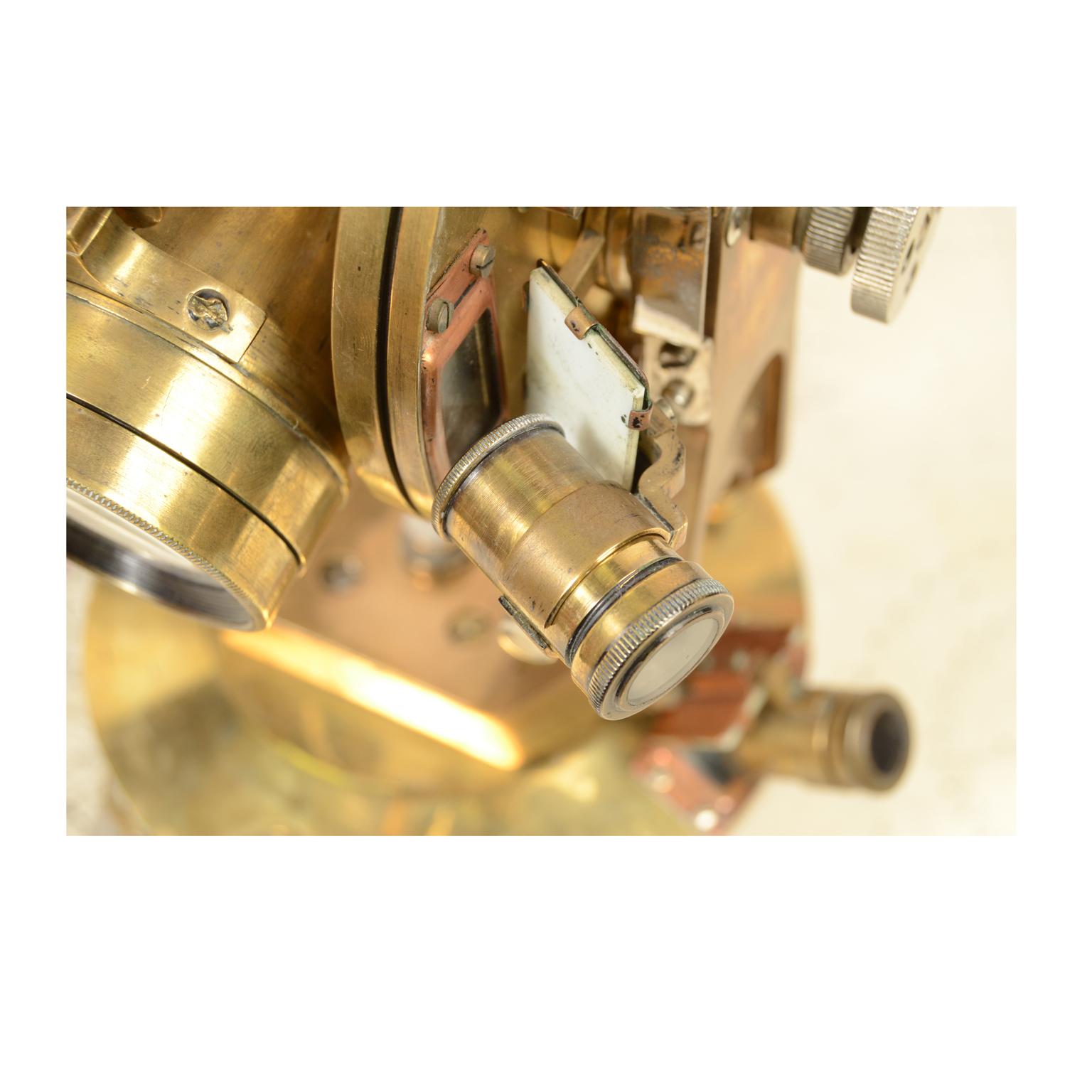 1900s English Antique Brass Tacheometer, surveying instrument 6