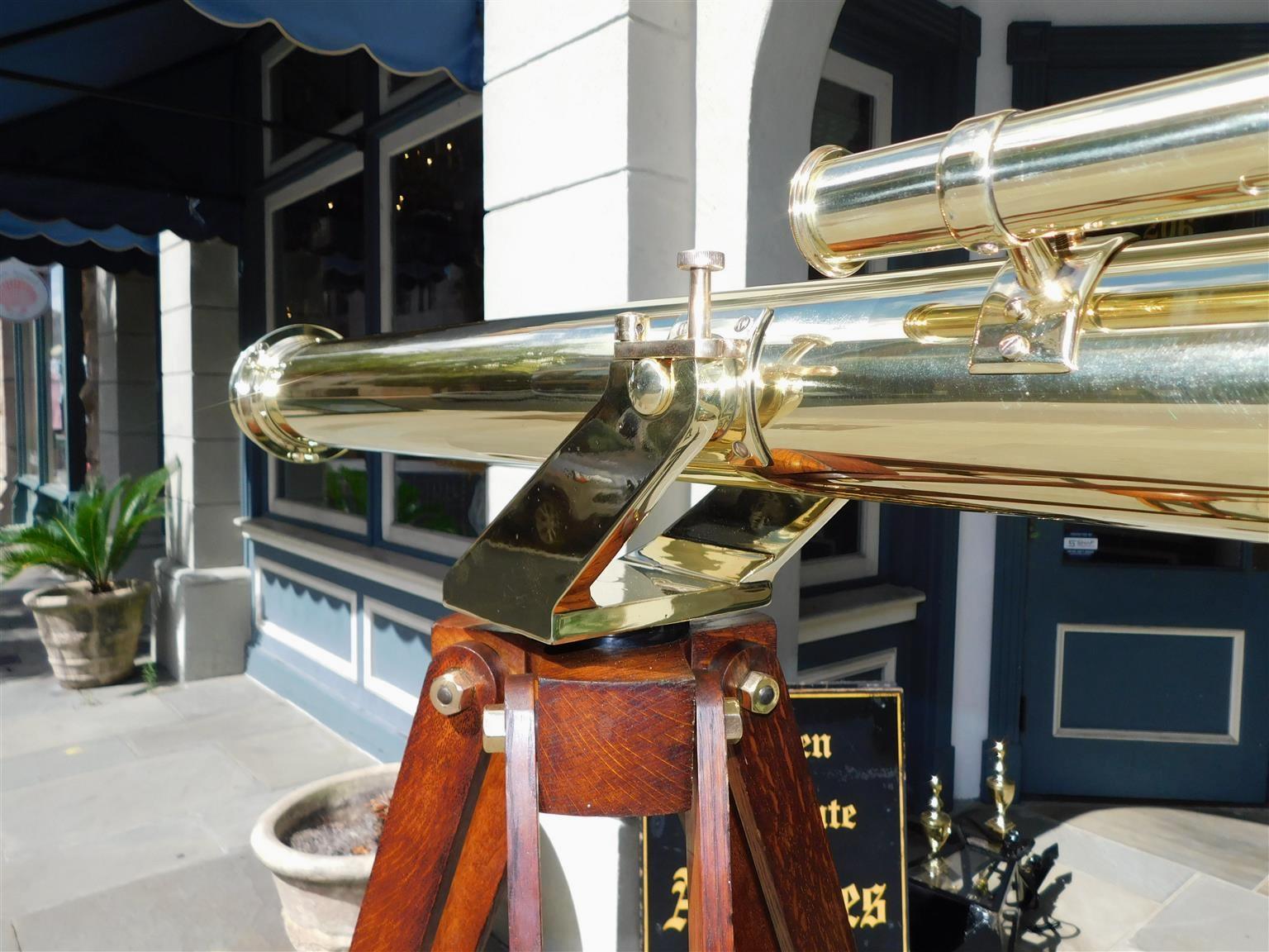 English Brass Telescope on Tripod Stand Signed Negretti & Zambra London, C. 1850 6