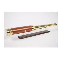 English Brass Telescope with Mahogany Handle