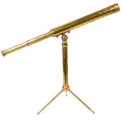 English Brass Telescope with Original Wooden Box Second Half of the 19th Century