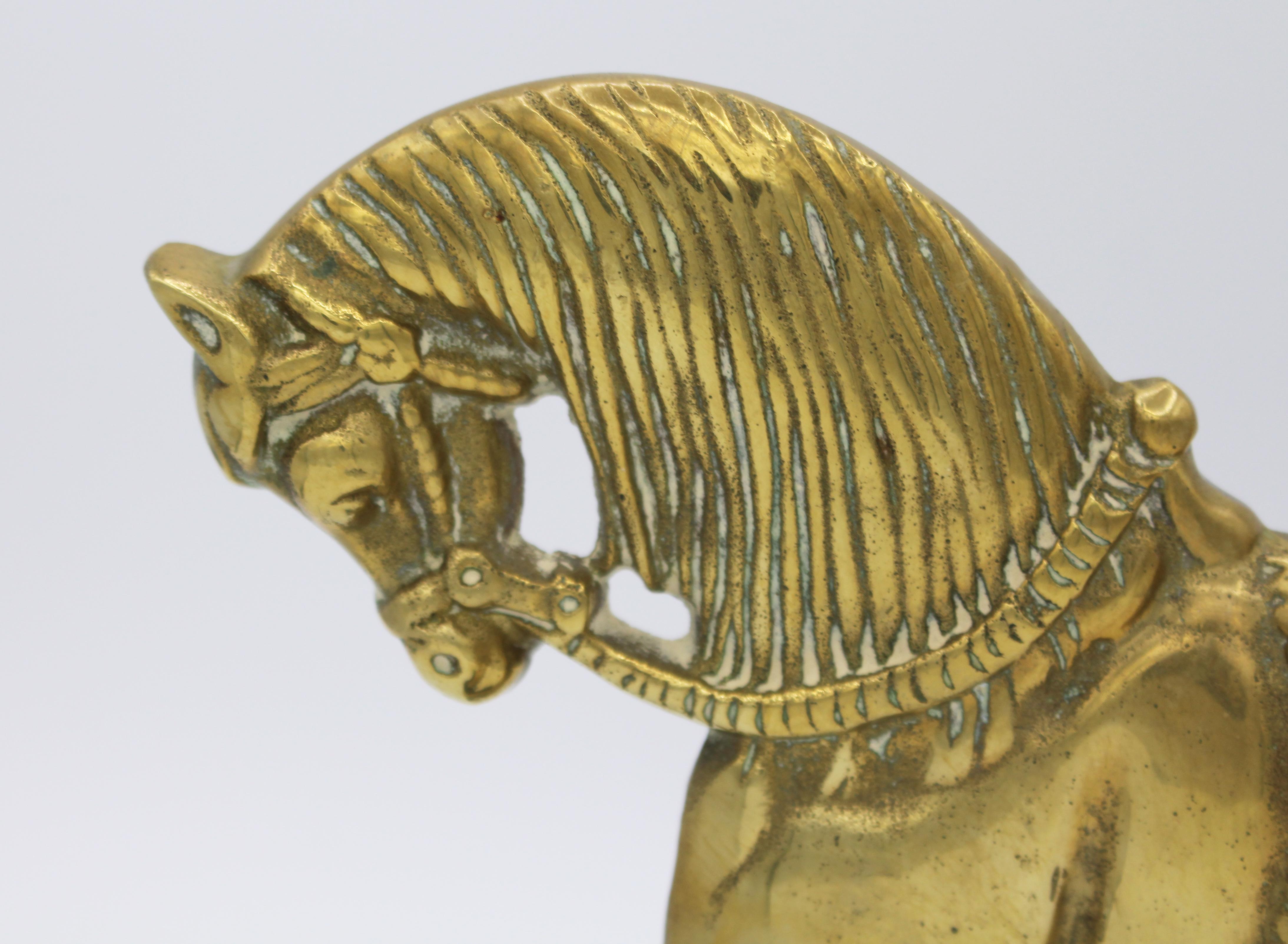 English Brass Trotting Horse Chimney Ornament 1