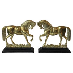 English Brass Trotting Horse Chimney Ornament