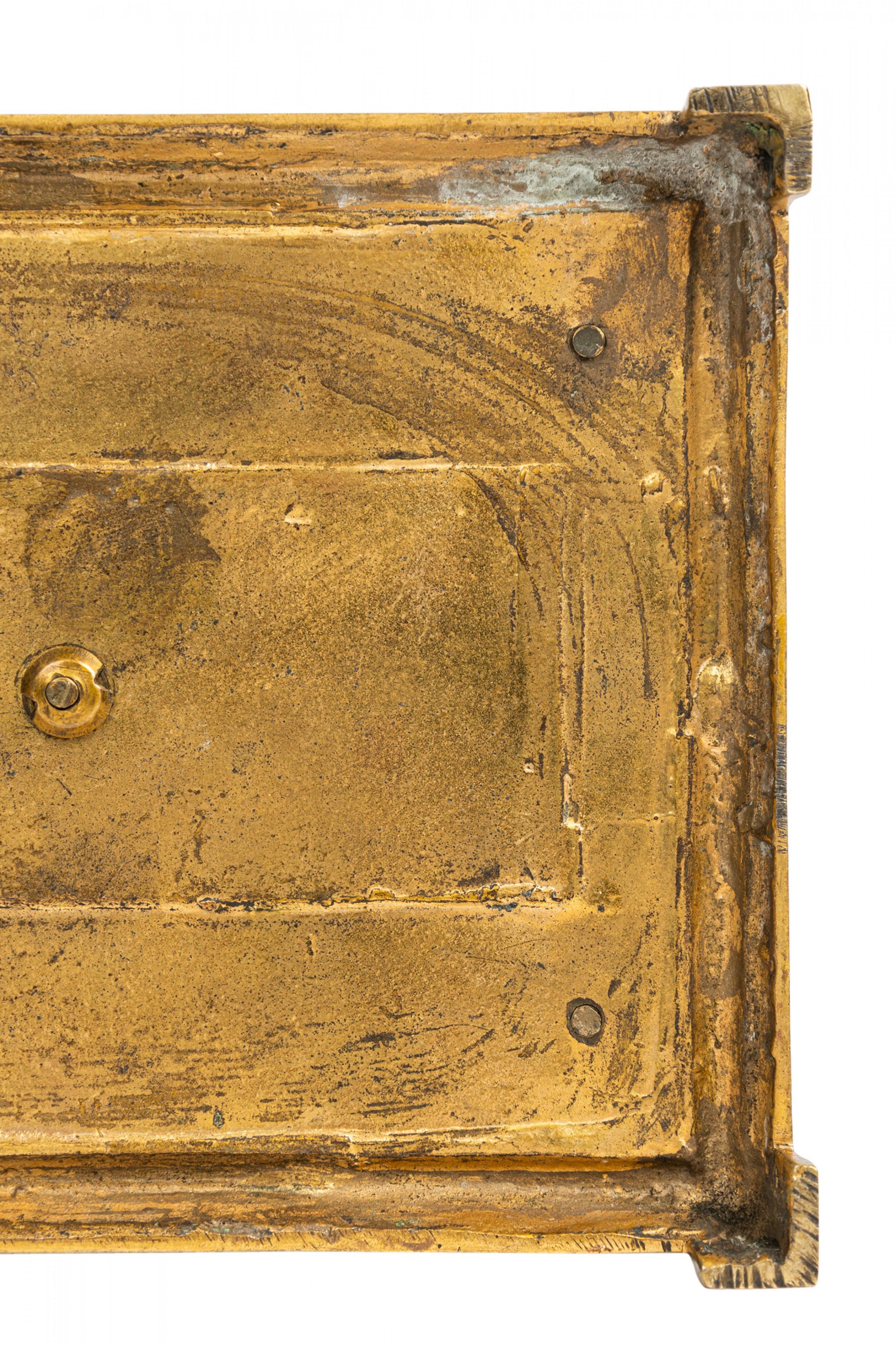 English Brass Two-Compartment Letter Holder with Neoclassical Decorations For Sale 5