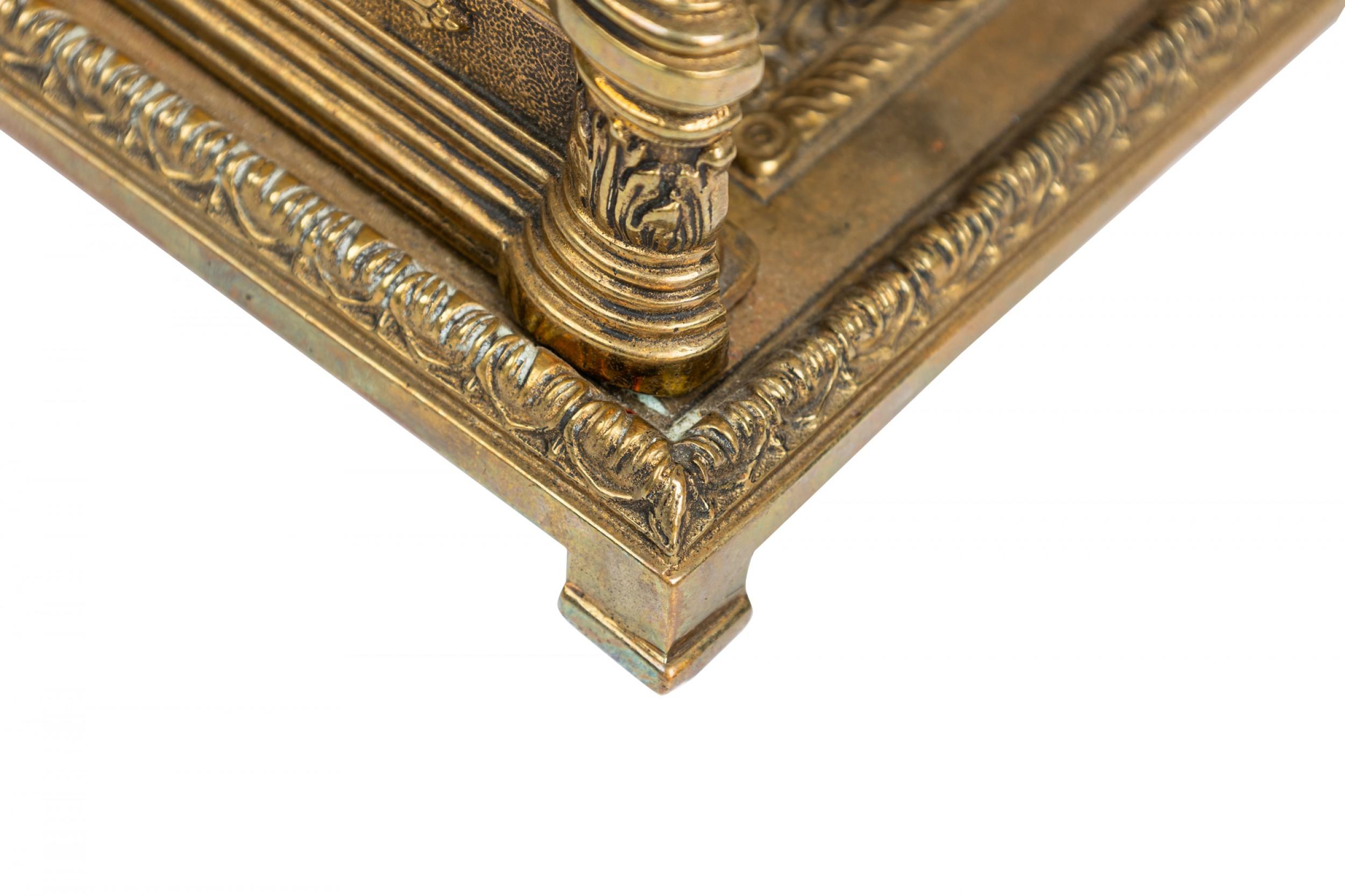 English Brass Two-Compartment Letter Holder with Neoclassical Decorations For Sale 6