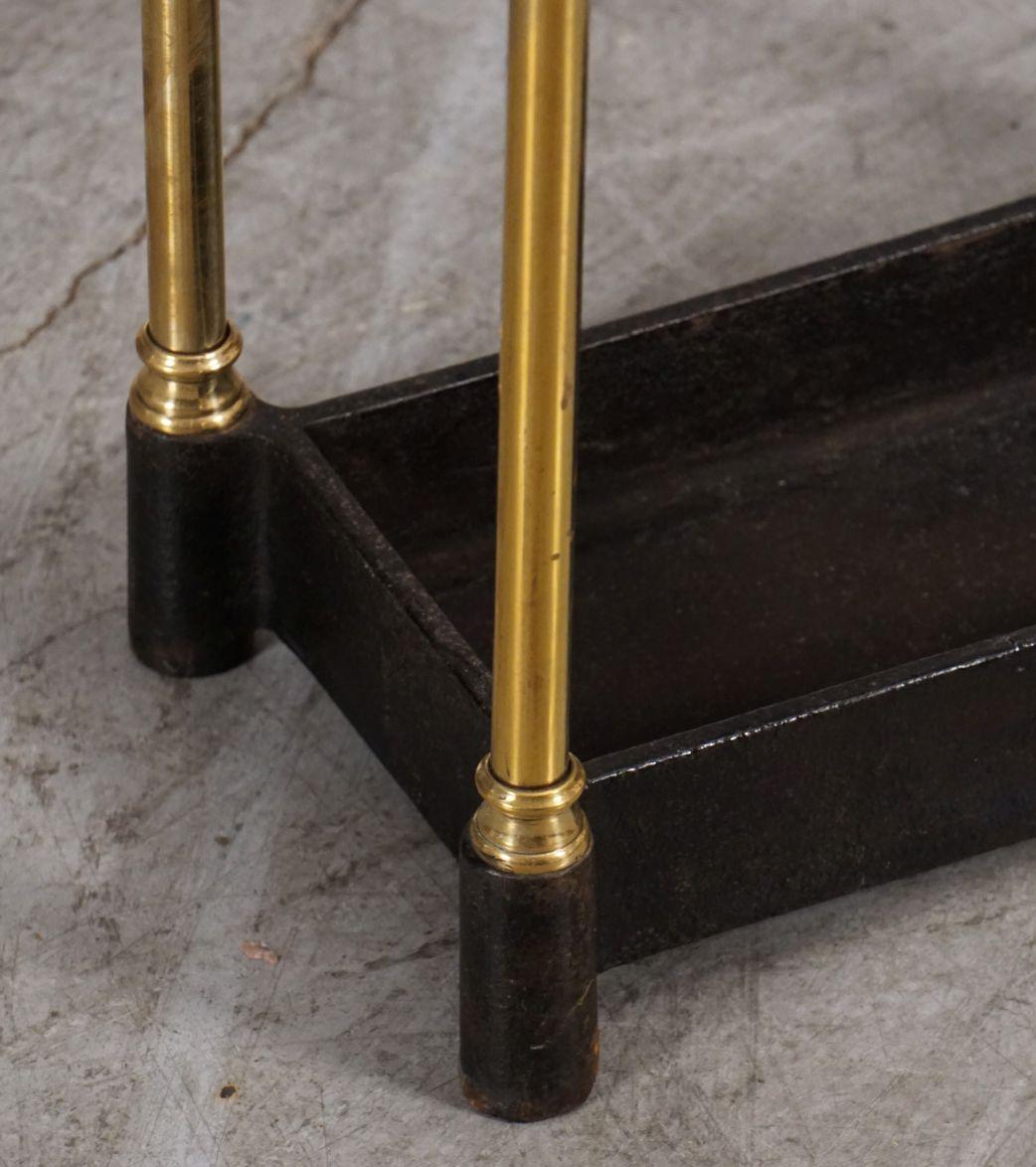 English Brass Umbrella or Stick Stand with Cast Iron Base For Sale 12