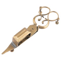 English brass wick trimmer, c. 1810