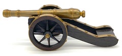 English Brass & Wood  Desk Top Model of a Signal Cannon