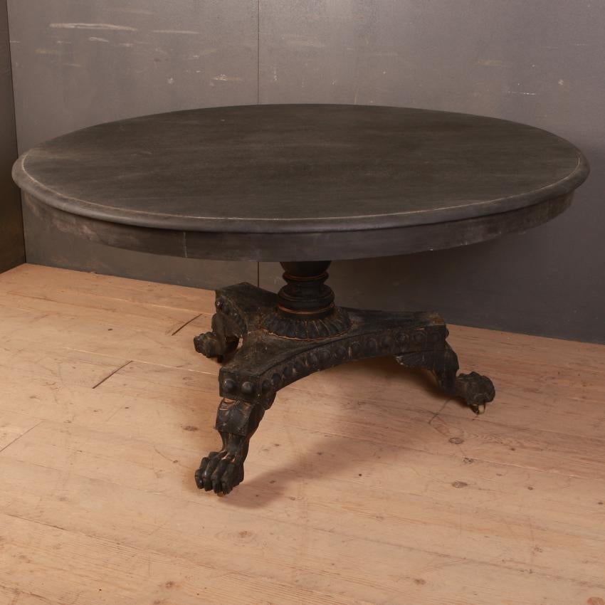 Large early 19th century painted breakfast table. 1820

   

Dimensions
53.5 inches (136 cms) wide
52.5 inches (133 cms) deep
29 inches (74 cms) high.