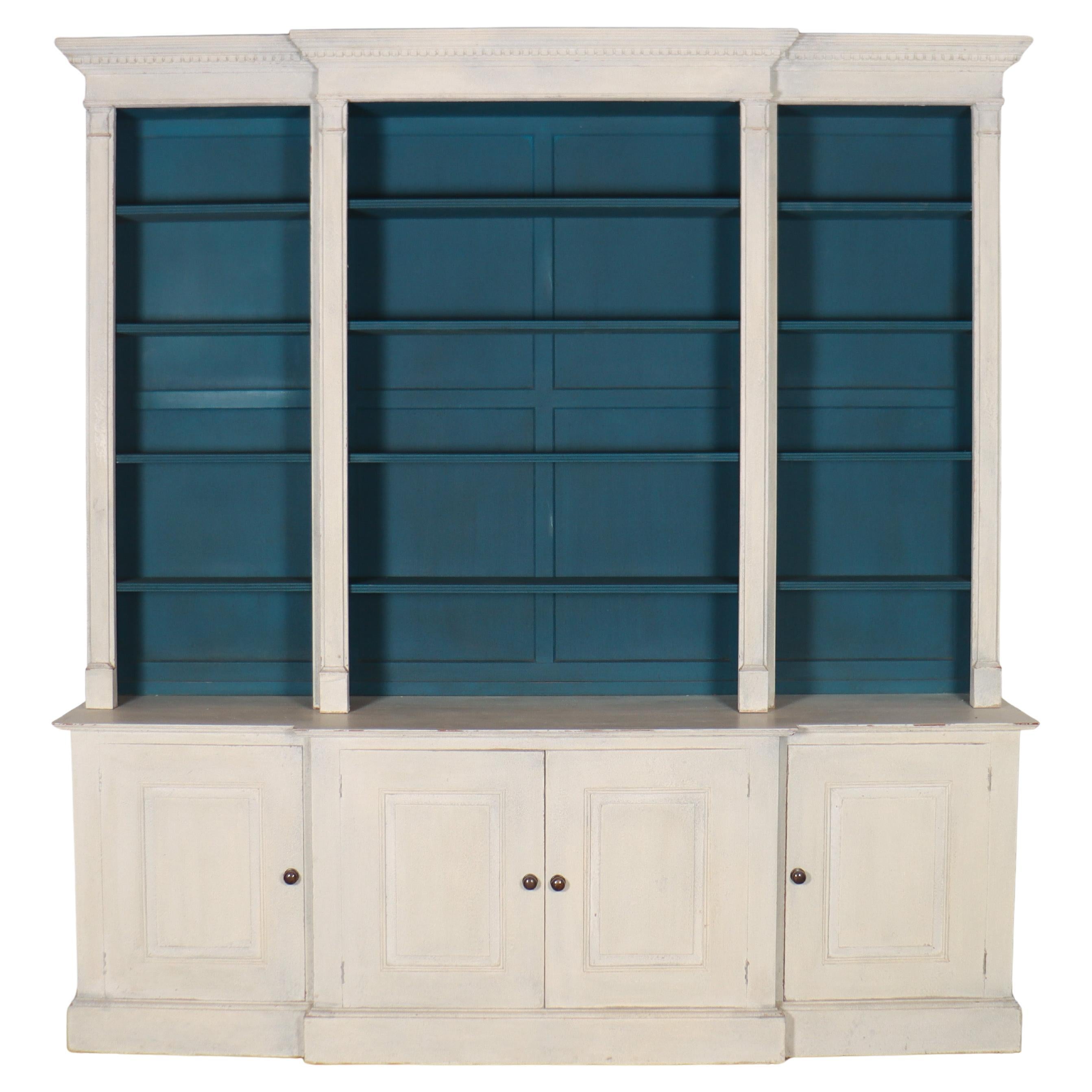 English Breakfront Library Bookcase