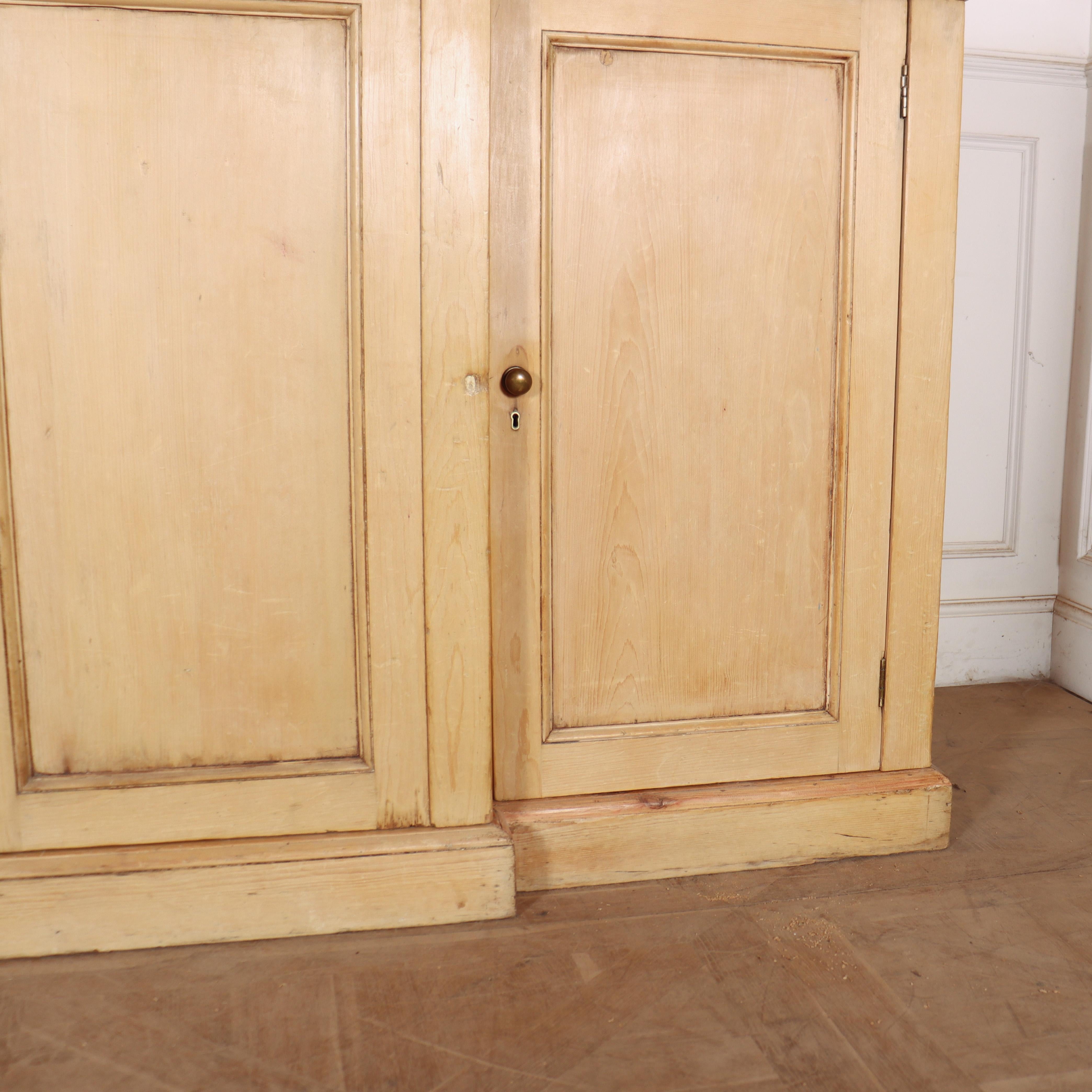 19th Century English Breakfront Linen Cupboard For Sale