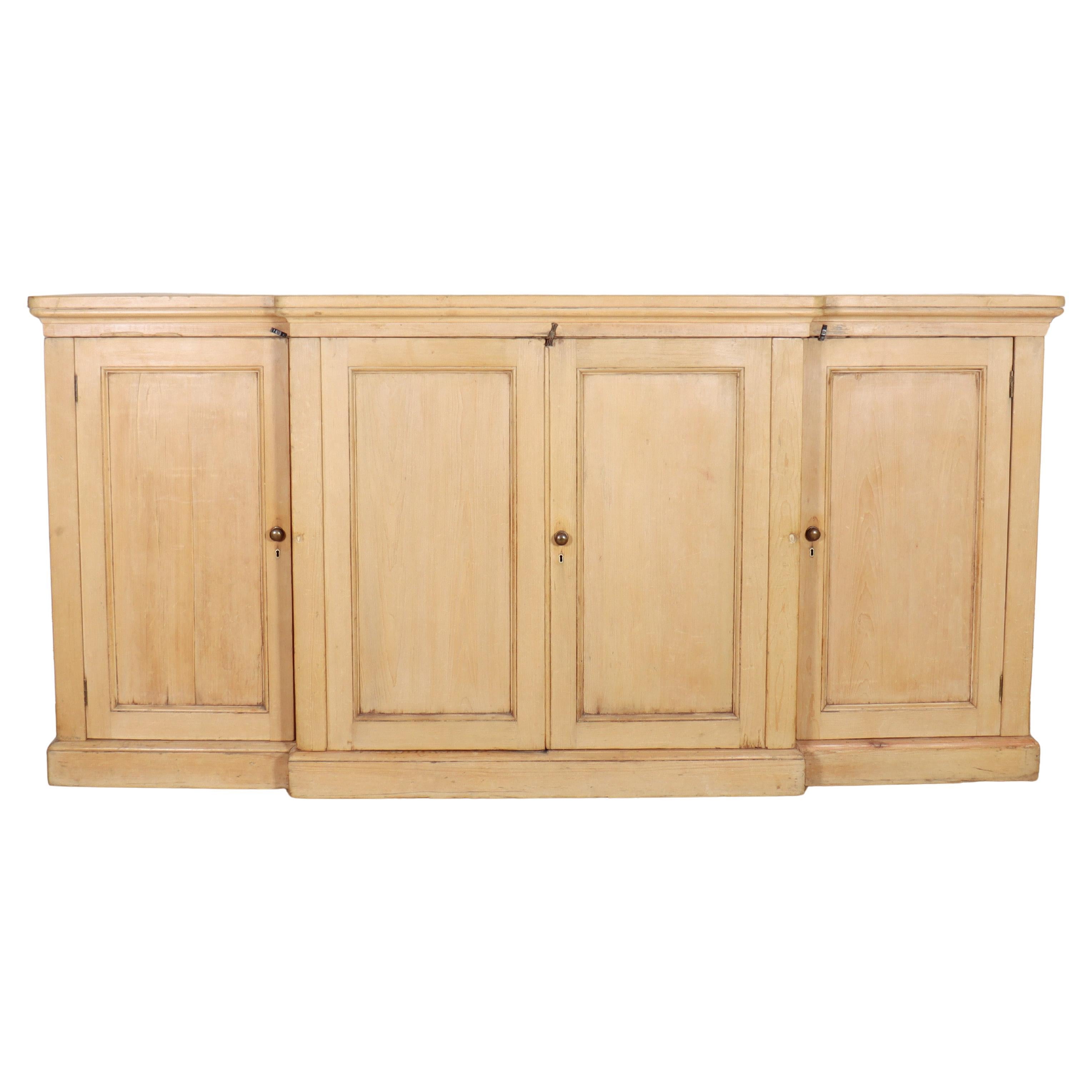 English Breakfront Linen Cupboard For Sale