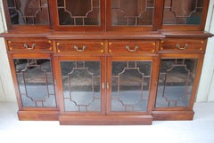 English Breakfront Mahogany Bookcase