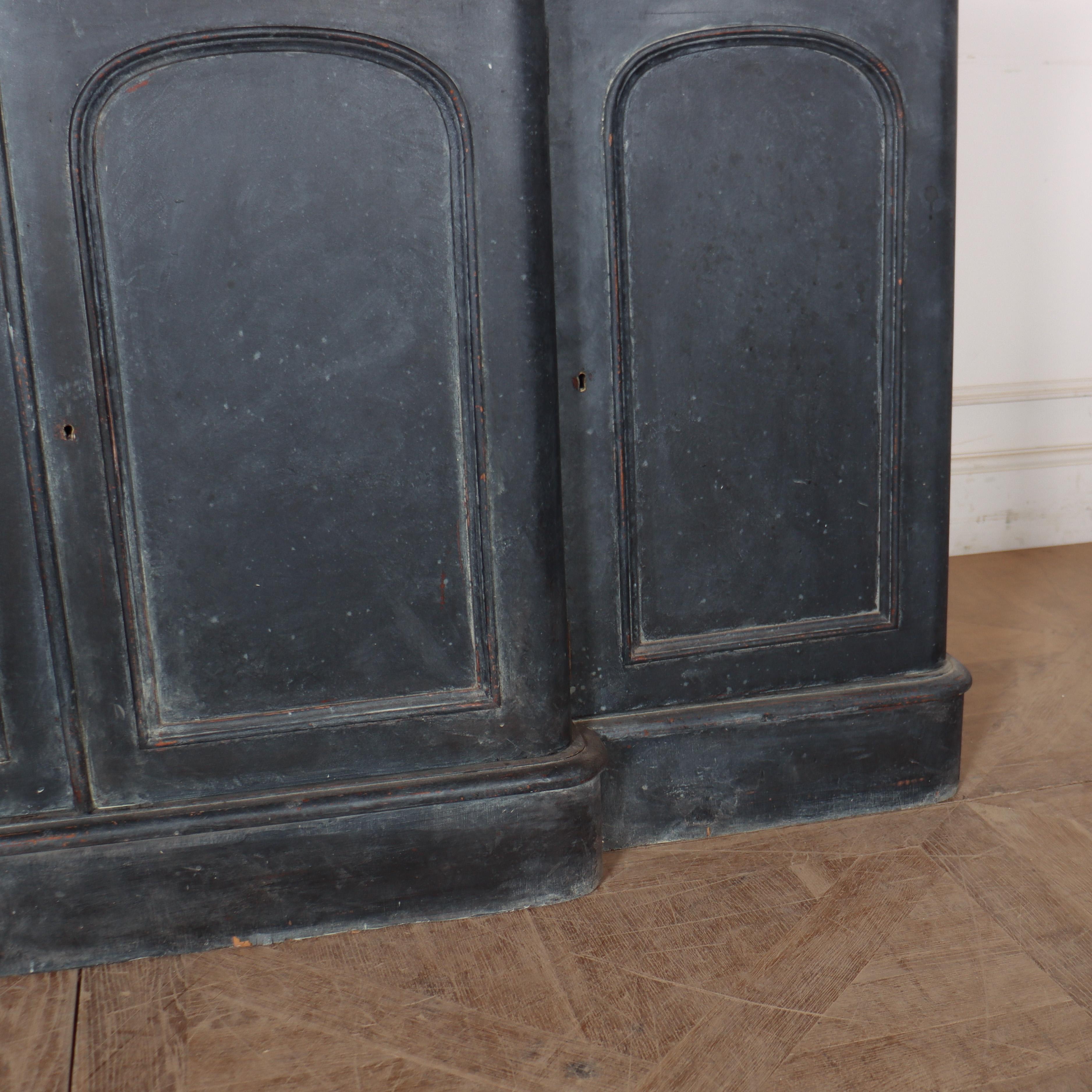 19th Century English Breakfront Painted Dresser Base For Sale