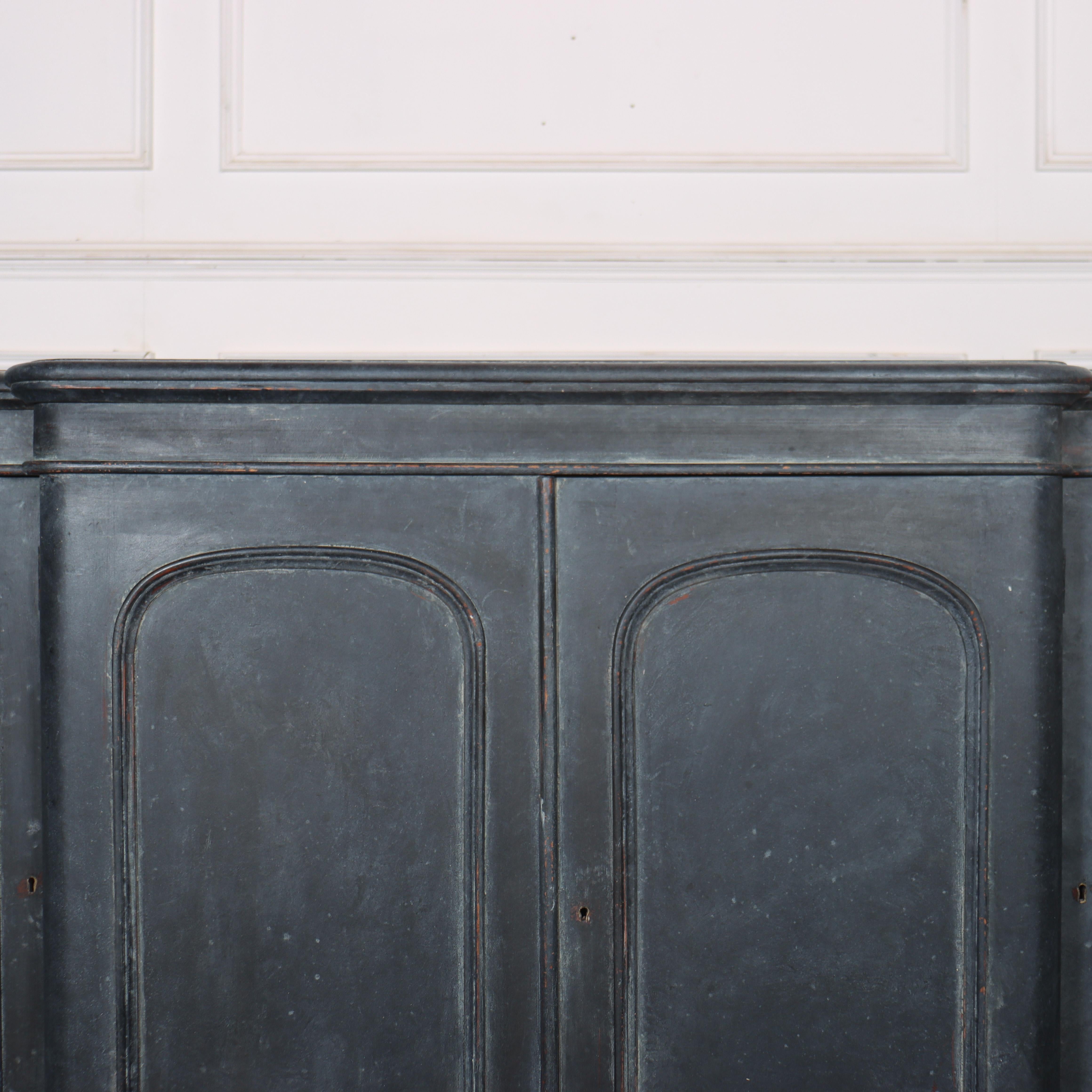 Oak English Breakfront Painted Dresser Base For Sale