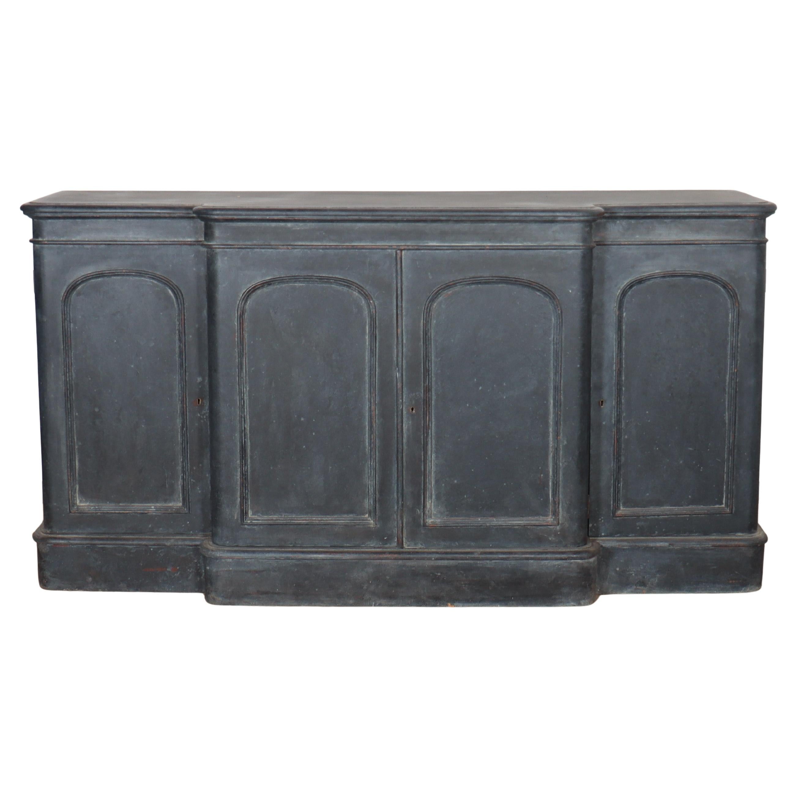 English Breakfront Painted Dresser Base For Sale