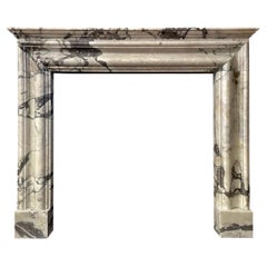 English Breche Marble Bolection Fireplace Mantel