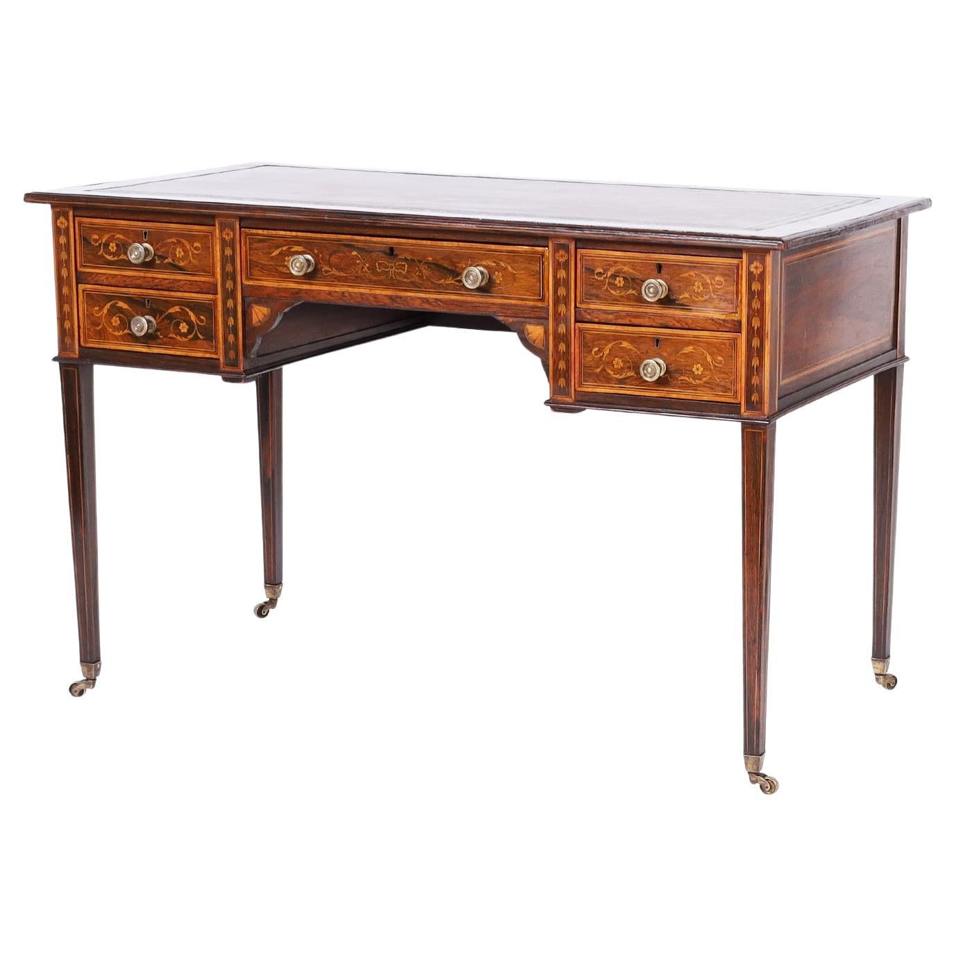 English Leather Top Desk For Sale at 1stDibs