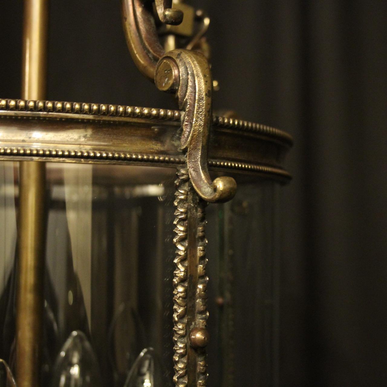English Bronze 4-Light Antique Convex Lantern 2