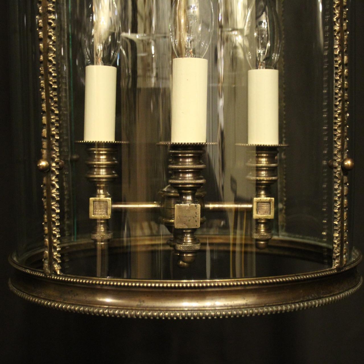 English Bronze 4-Light Antique Convex Lantern 3