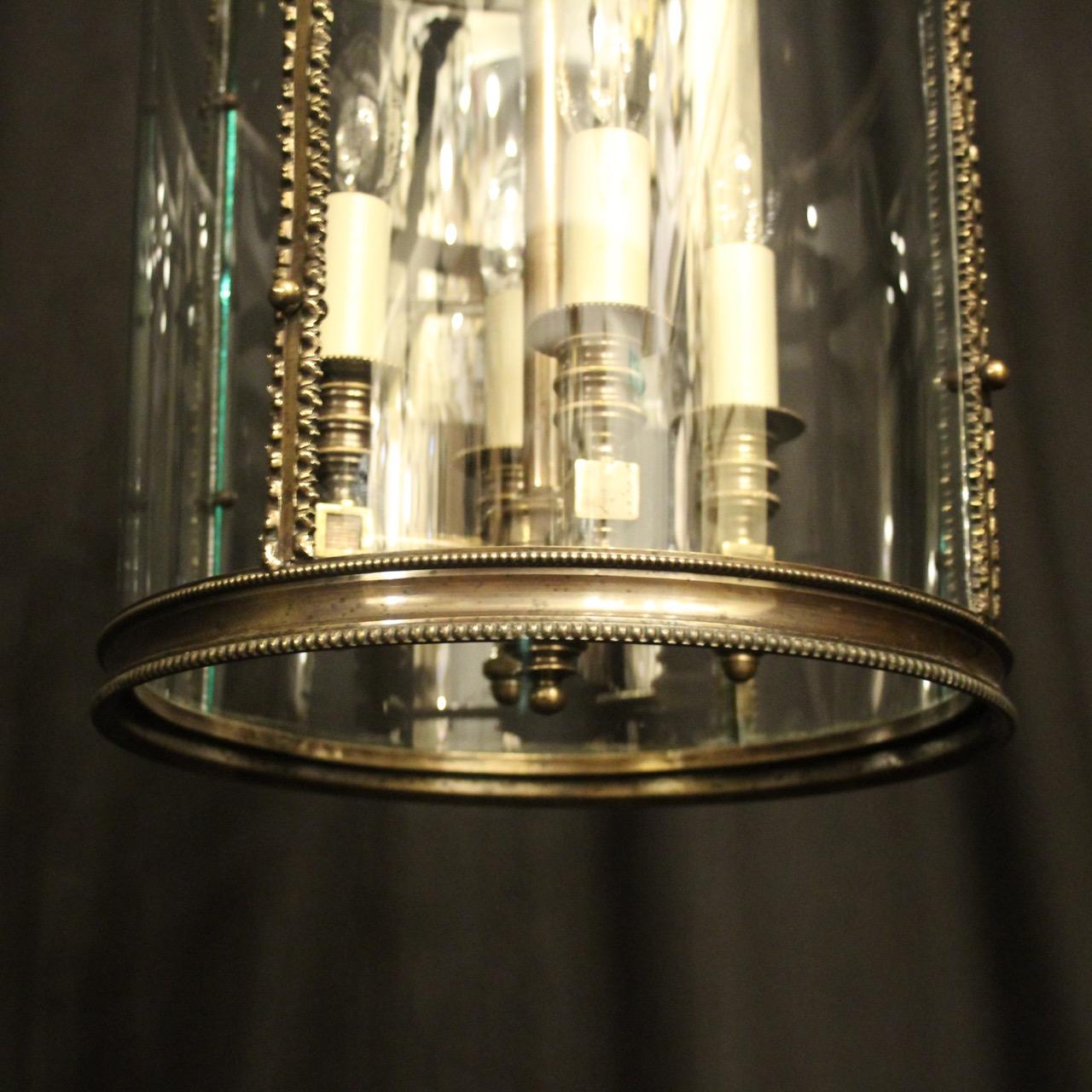 English Bronze 4-Light Antique Convex Lantern 4
