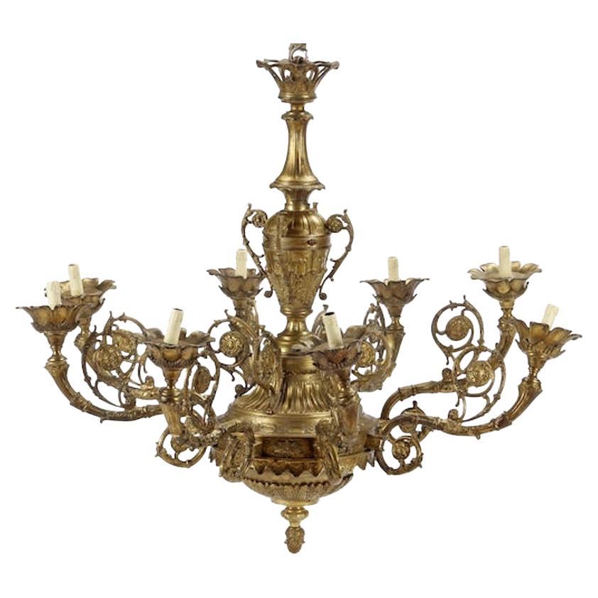 English Bronze 8 Light Chandelier For, Chandelier In American English