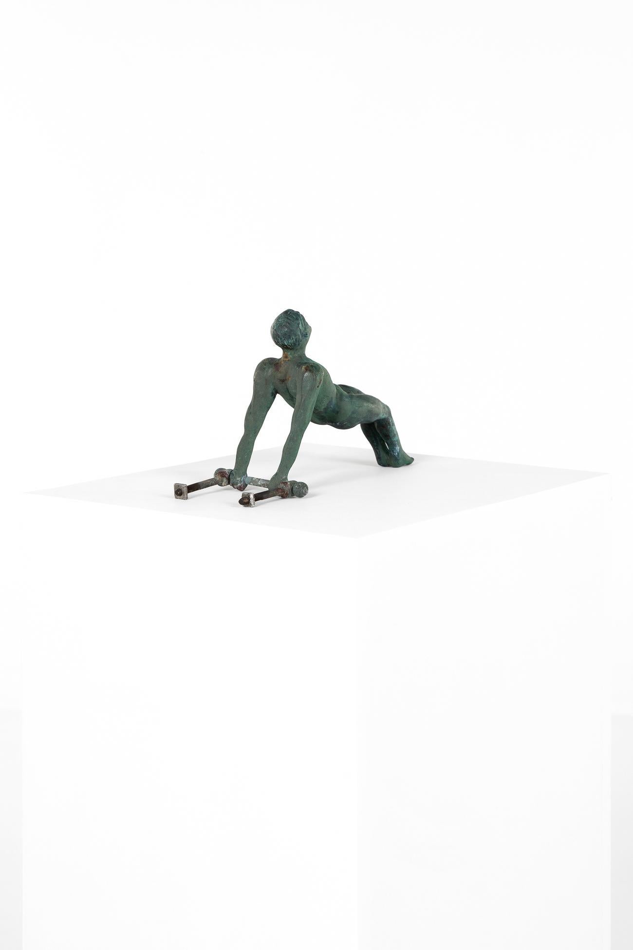 Edwardian English Bronze Athlete Door Knocker