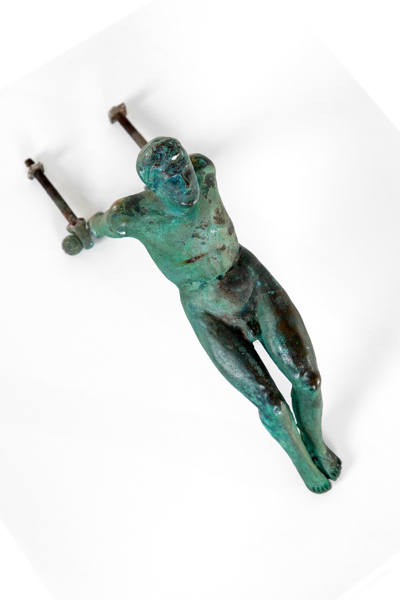 English Bronze Athlete Door Knocker In Good Condition In Faversham, GB
