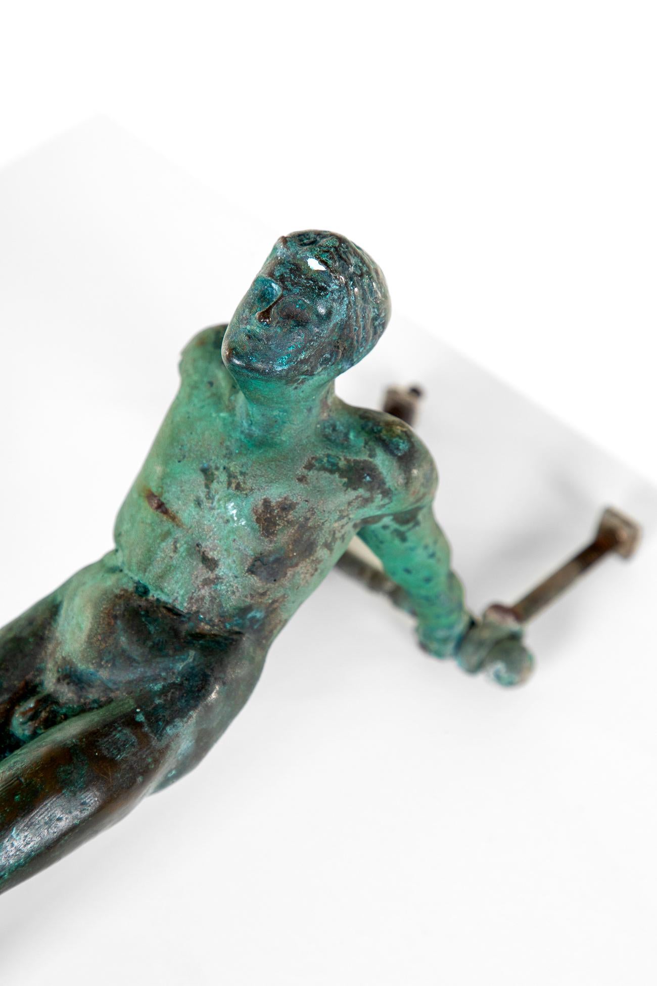 20th Century English Bronze Athlete Door Knocker