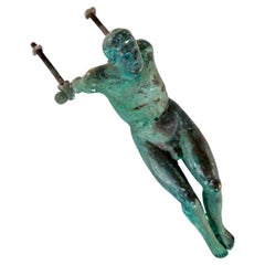 Antique English Bronze Athlete Door Knocker