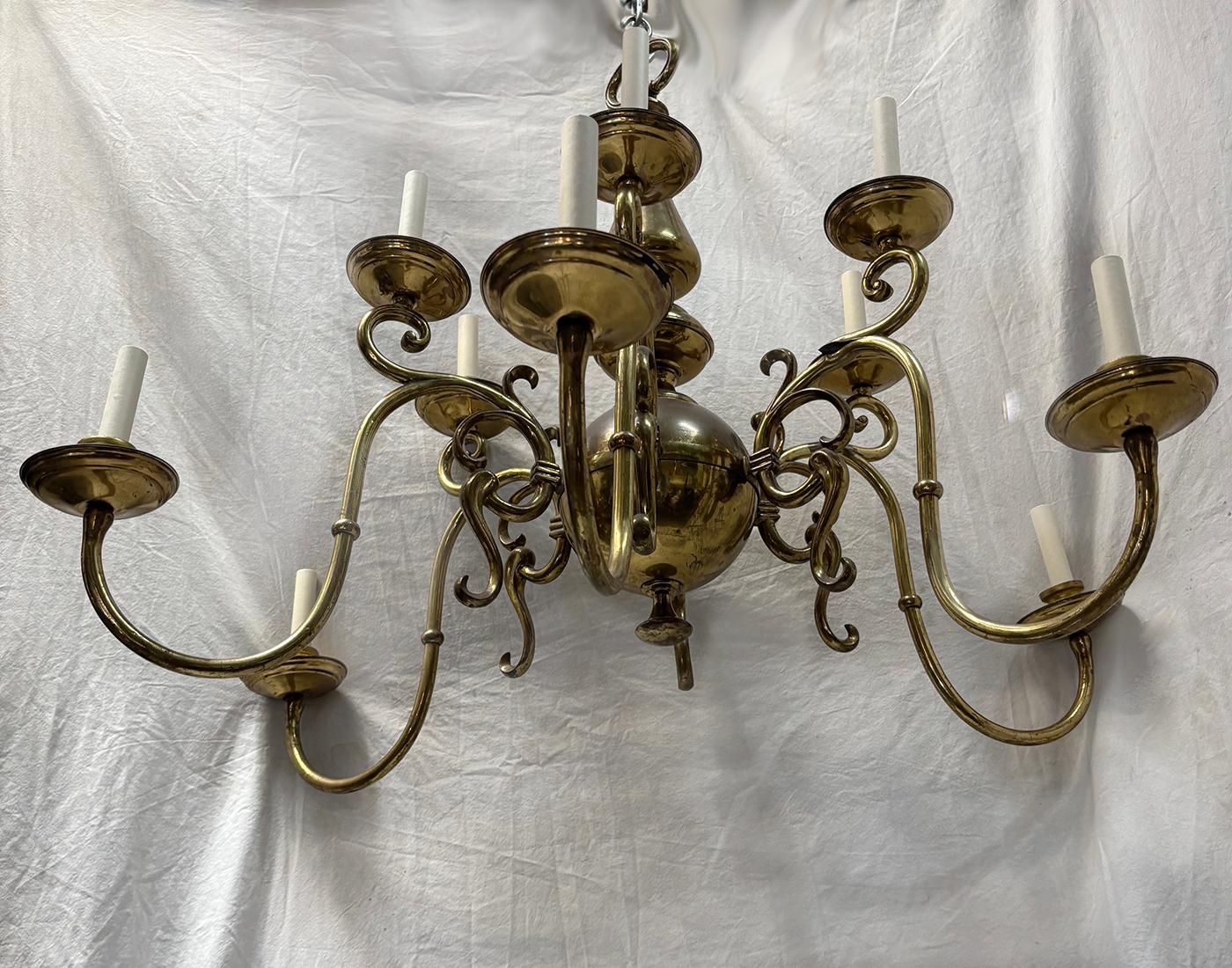 Lustre en bronze anglais Bon état - En vente à New York, NY