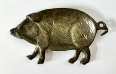 English Bronze Dish in the Shape of a Pig