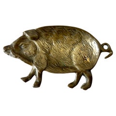 English Bronze Dish in the Shape of a Pig 