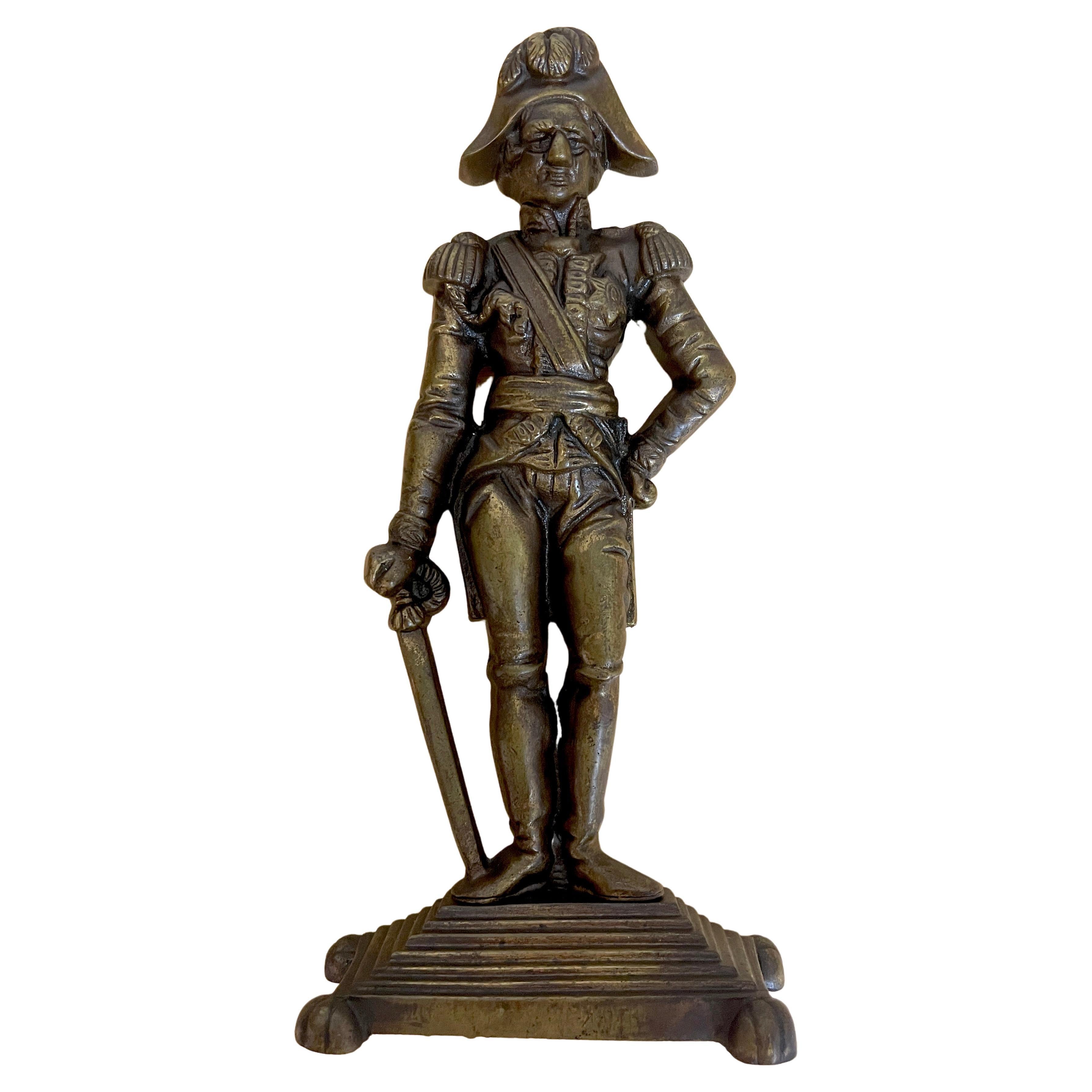 Englischer Türstopper aus Bronze von Horatio Lord Nelson, nach E. H. Baily, R.A.