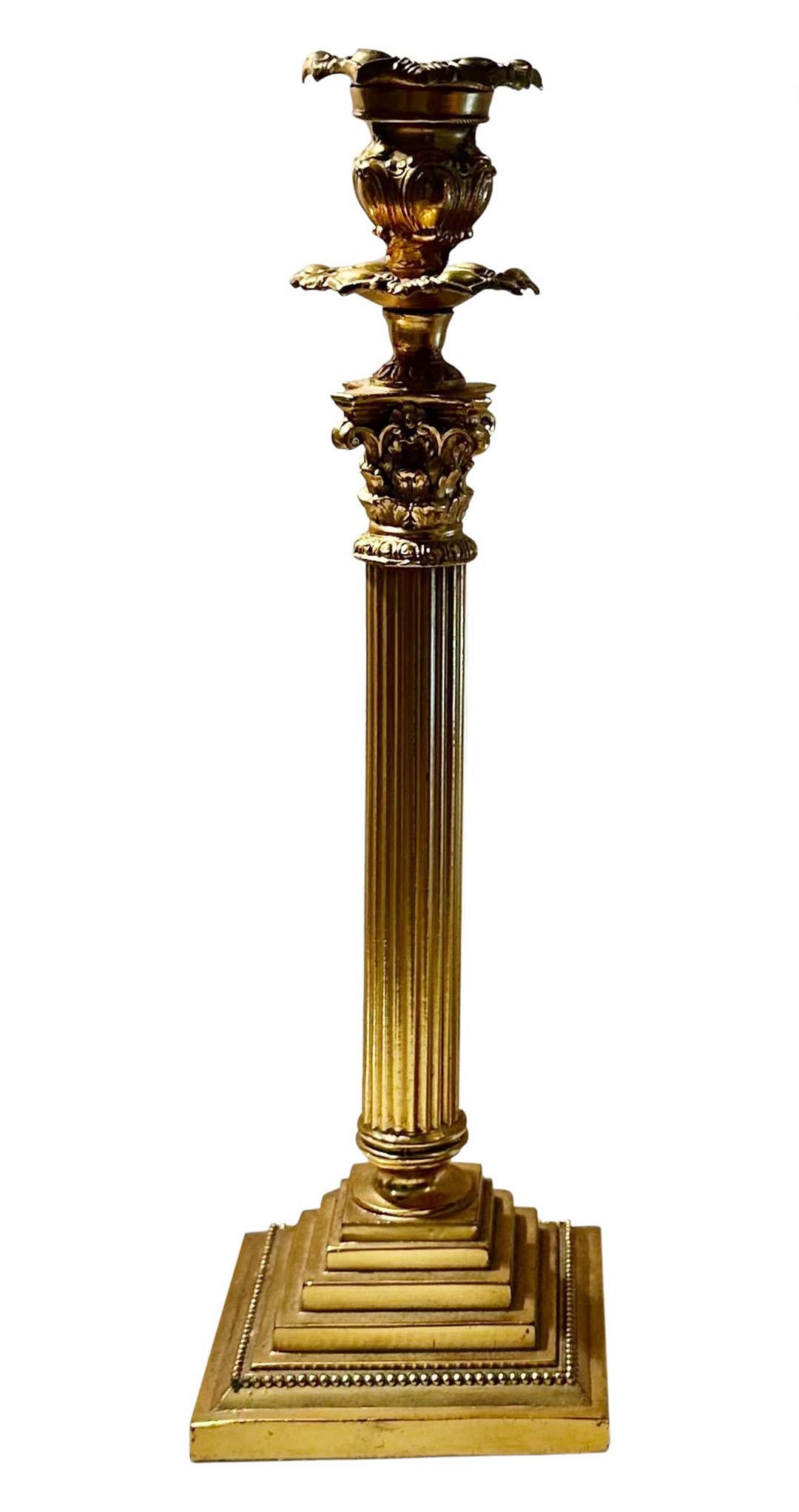 English Bronze Dore Candlesticks - A Pair  For Sale 1