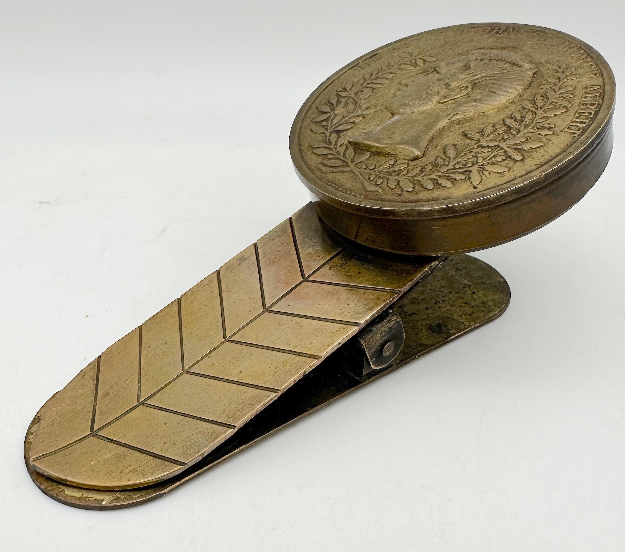 Englische Bronze-Schreibtischklammer „His Royal Highness Prince Albert“ aus englischer Bronze   (Neoklassisch) im Angebot