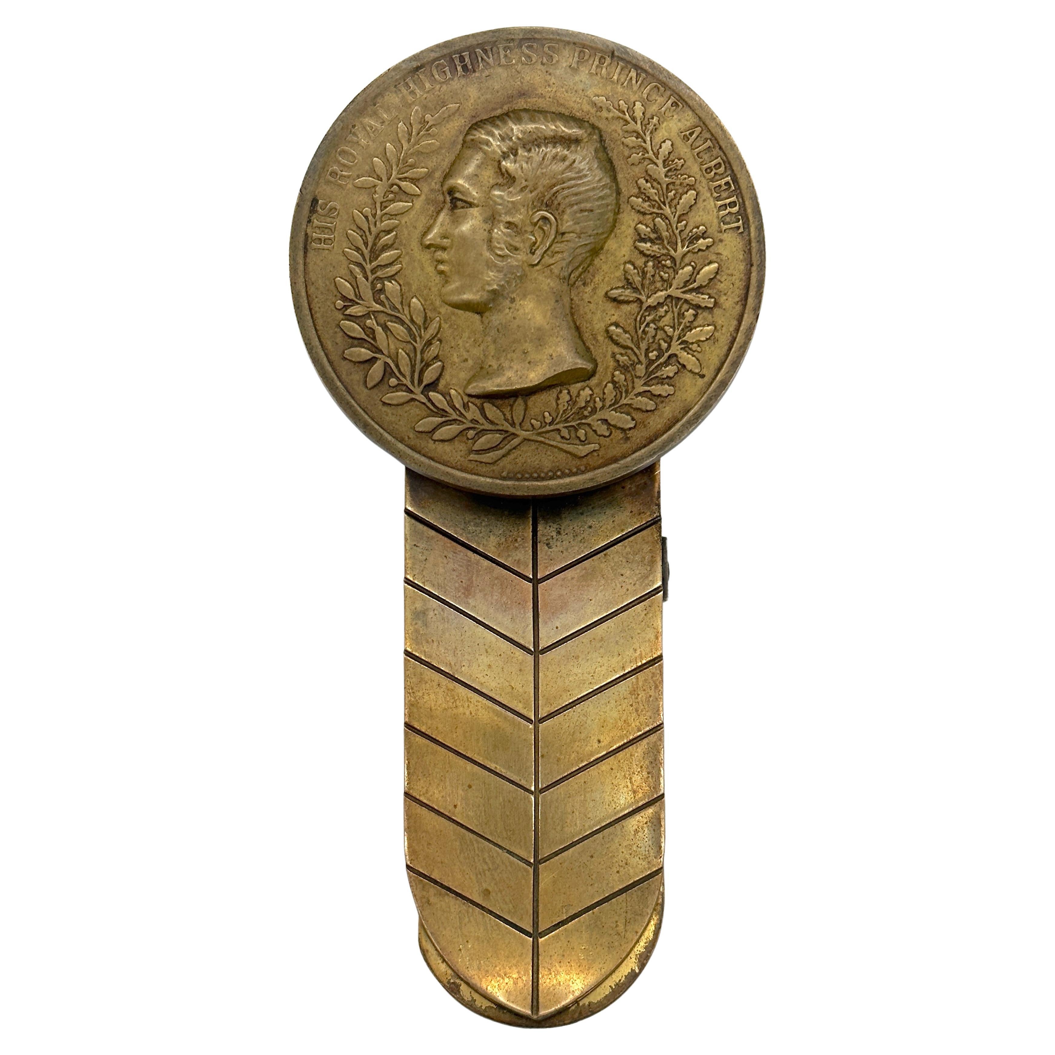 English Bronze 'His Royal Highness Prince Albert' Commemorative Desk Clip  