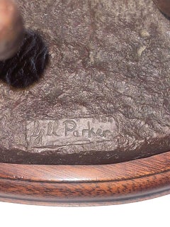 English Bronze Racehorse Sculpture Signed by Gill Parker 1984.