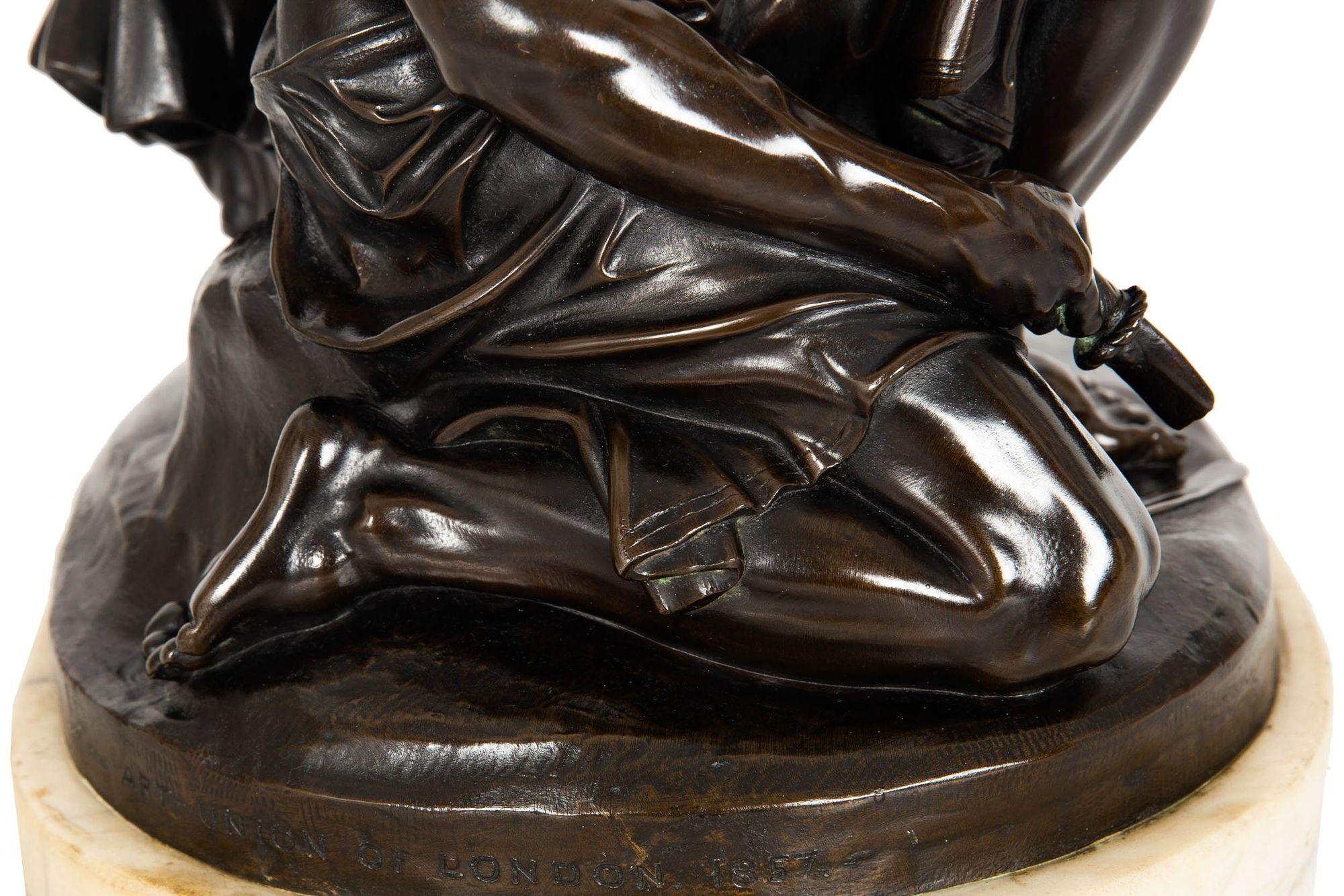 English Bronze Sculpture “Mercy on Battlefield” (1856), Edward Bowring Stephens 13